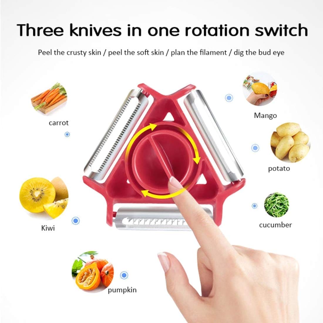 3 in 1 Rotatory Peeler, Multifunctional Vegetable Slicer 3 in 1 Rotatory Peeler, Multifunctional Vegetable Slicer